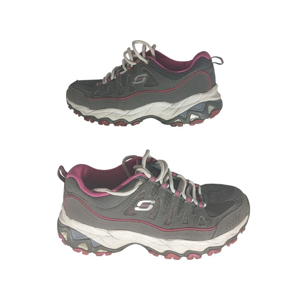 Skechers Shoes - Skechers Sport Womens 12087 CCPK Gray Pink Memory Foam Sneakers Size 6.5